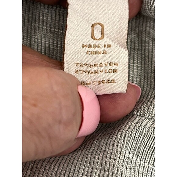 chicos Button Up Grey Light Knit blouse top shirt 0 S 4 6 - Picture 10 of 10